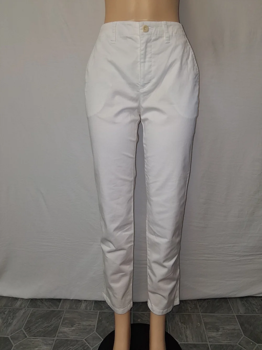 Ralph Lauren Women Size 8 White Cotton Chinos - Slim Straight